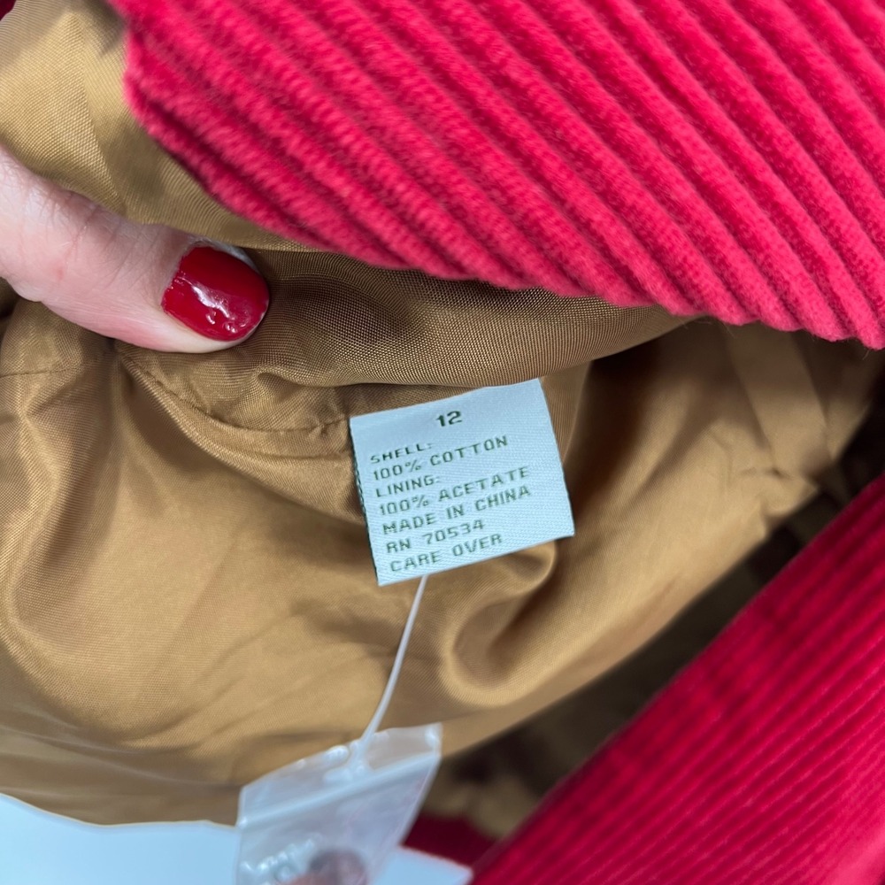 Orvis Red Corduroy With Tan Elbow Patches‎ Blazer Size 12 - Picture 5 of 16